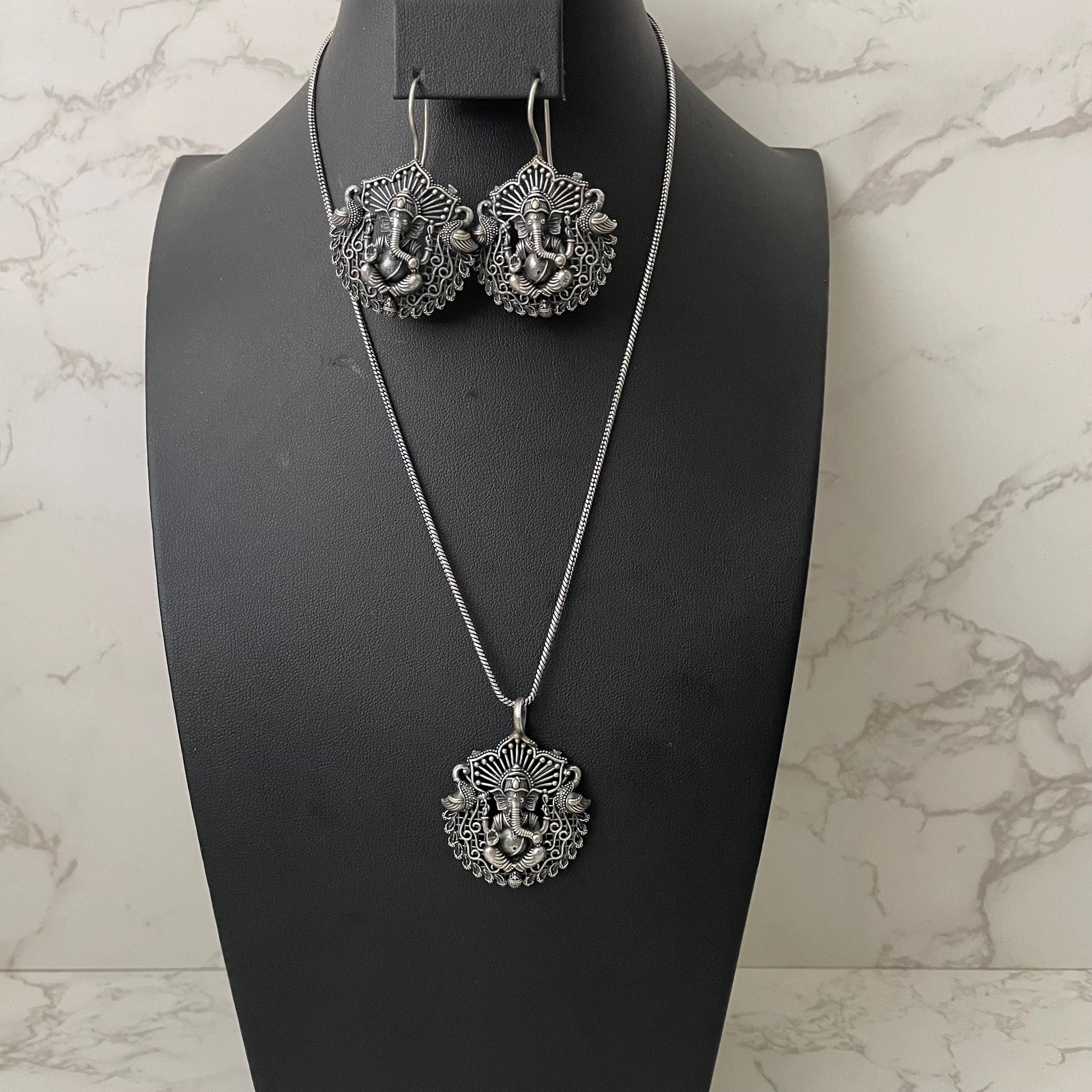 Specially for Navratri Oxidized pendant necklace set with earrings