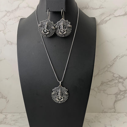Specially for Navratri Oxidized pendant necklace set with earrings