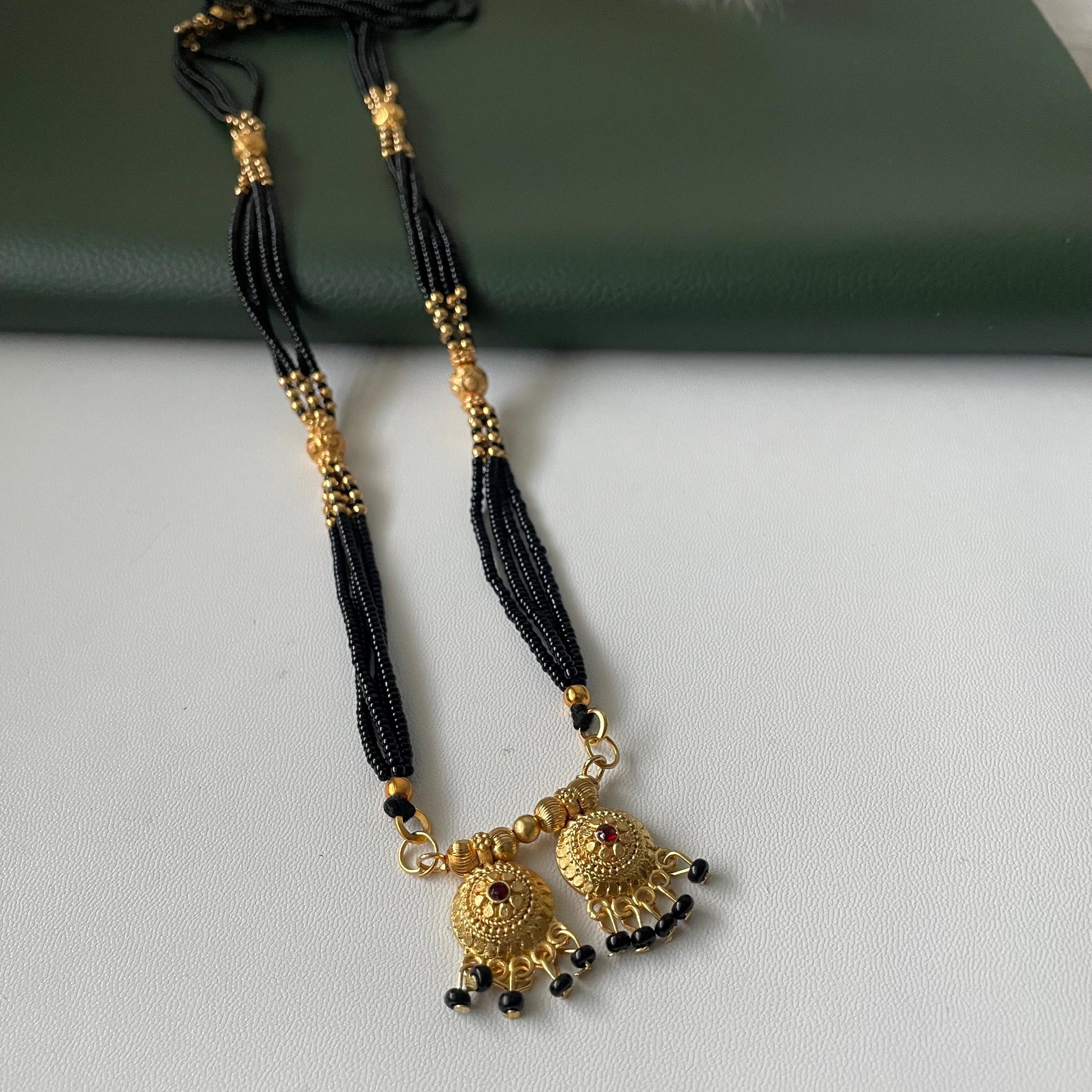 Traditional marathi gold plated wati mangalsutra 36 inches long