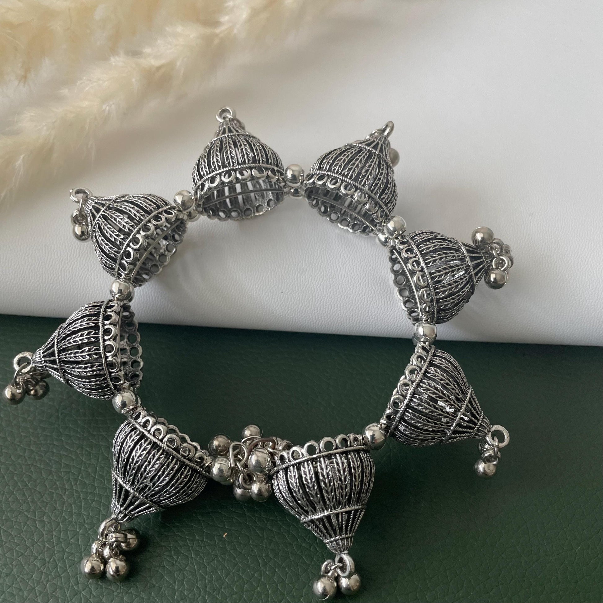Oxidised ghungaroo openable bangles multiple pattern