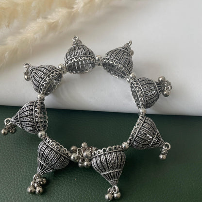 Oxidised ghungaroo openable bangles multiple pattern