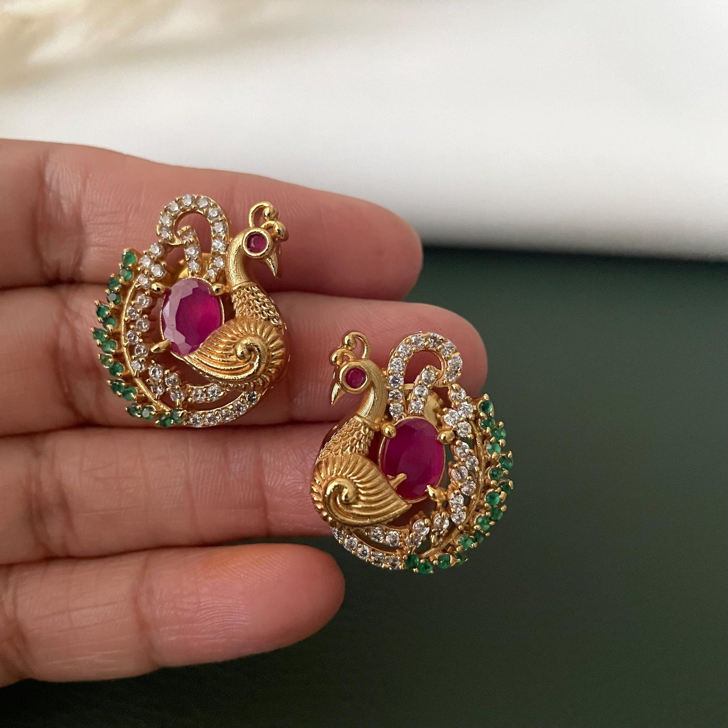 Nysaa gold plated kundan or minakari party earrings