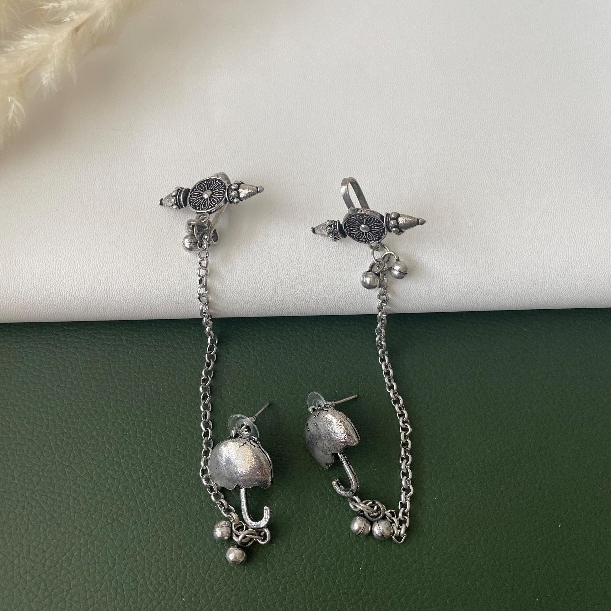 Oxidized chain earrings 3 designs available