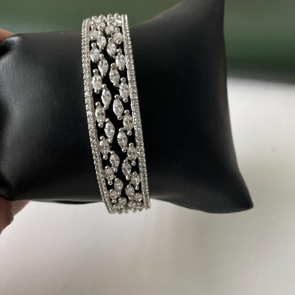 cubic zirconia American Diamond rhodium plated trendy bangles