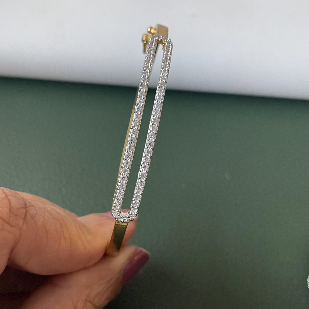 Cubic zirconia gold plated peacock bracelet
