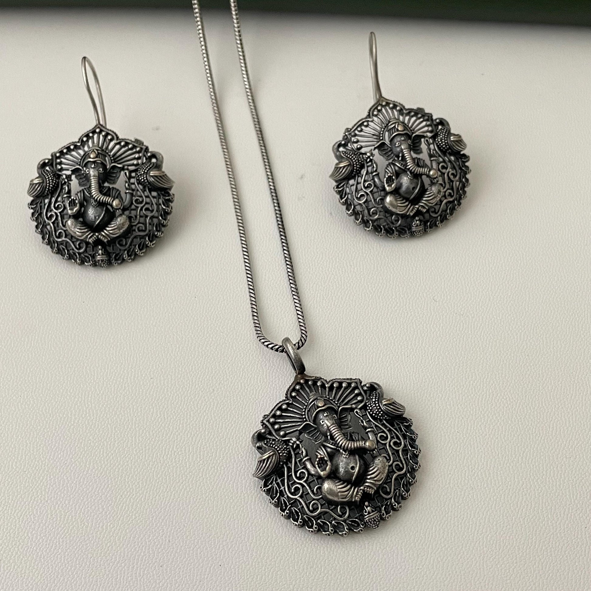 Specially for Navratri Oxidized pendant necklace set with earrings