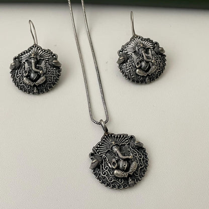 Specially for Navratri Oxidized pendant necklace set with earrings
