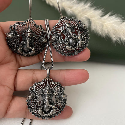 Specially for Navratri Oxidized pendant necklace set with earrings