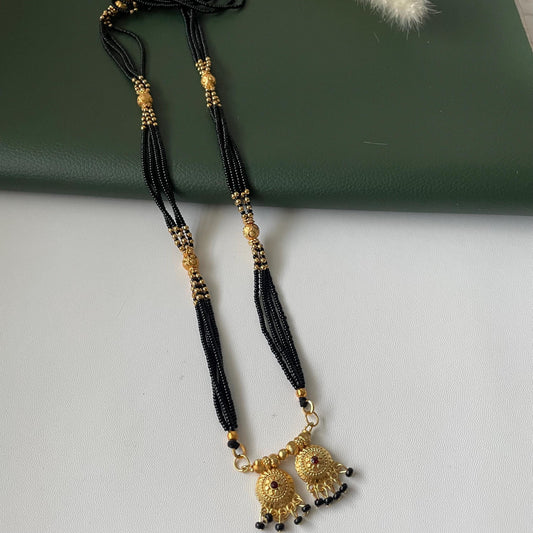 Traditional marathi gold plated wati mangalsutra 36 inches long