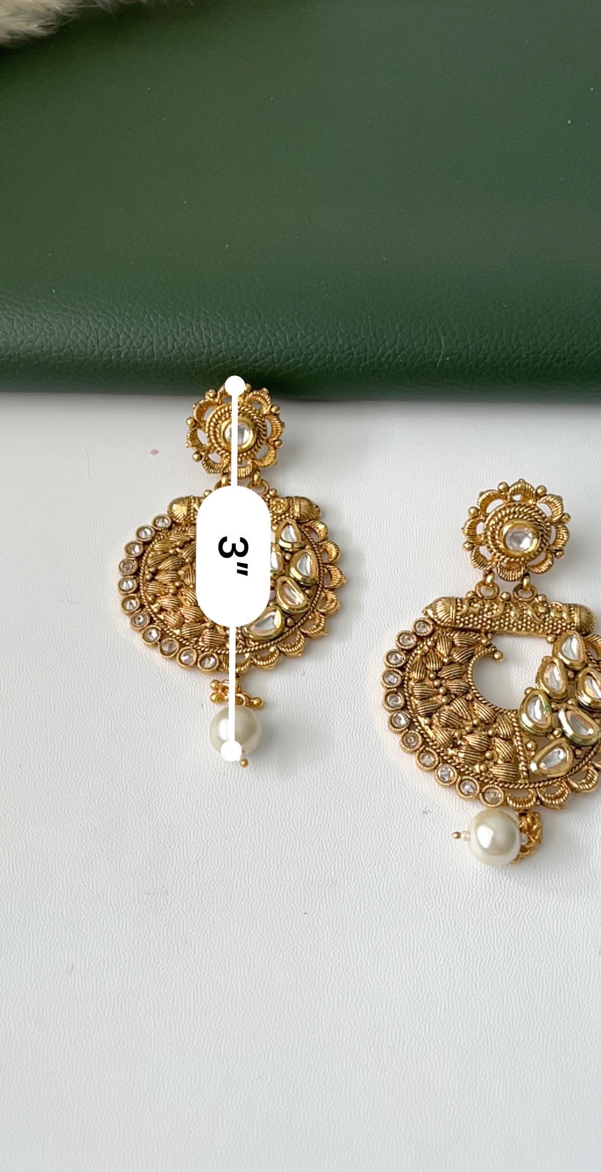 Nysaa gold plated kundan or minakari party earrings