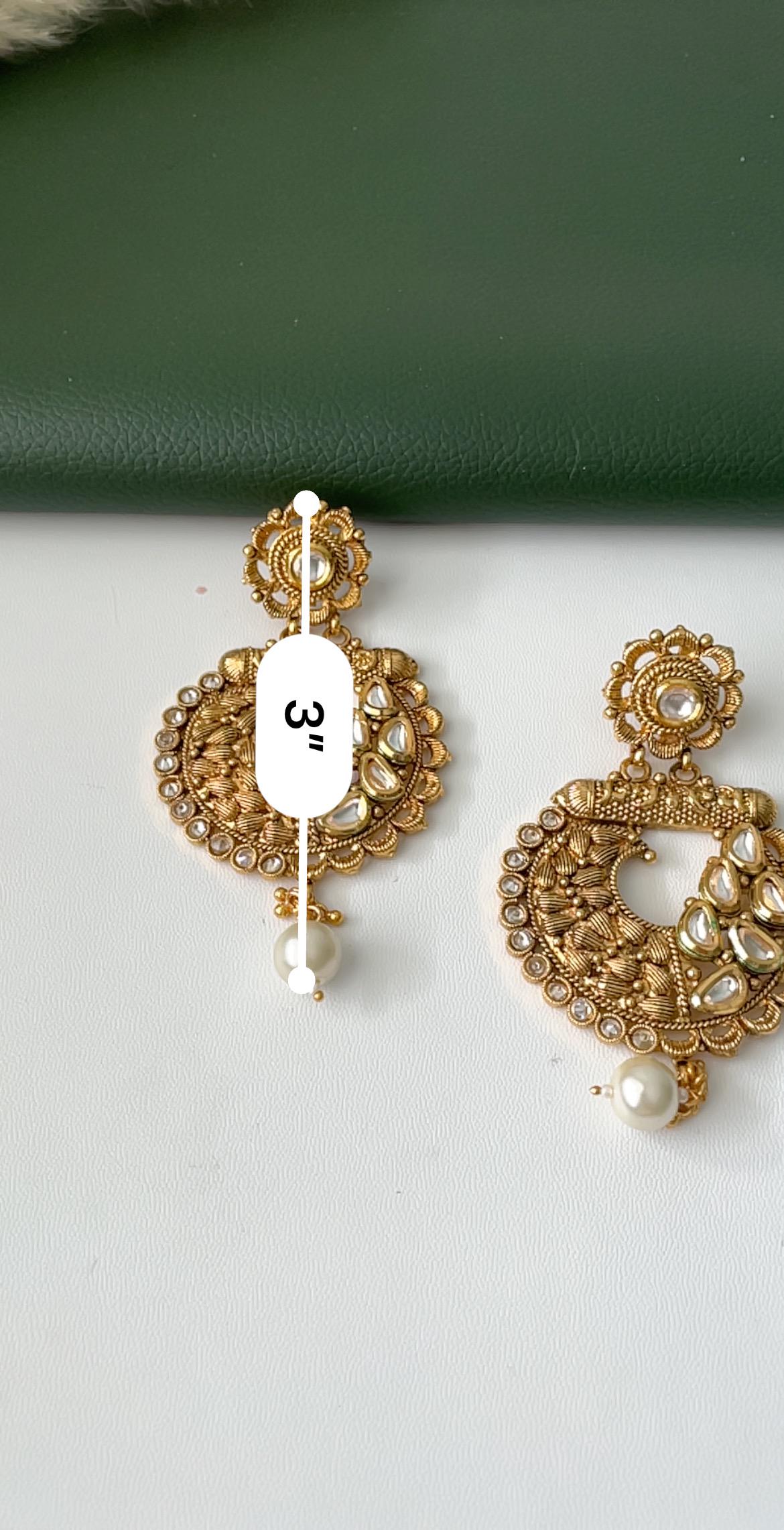 Nysaa gold plated kundan or minakari party earrings