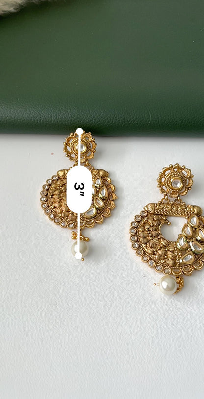 Nysaa gold plated kundan or minakari party earrings