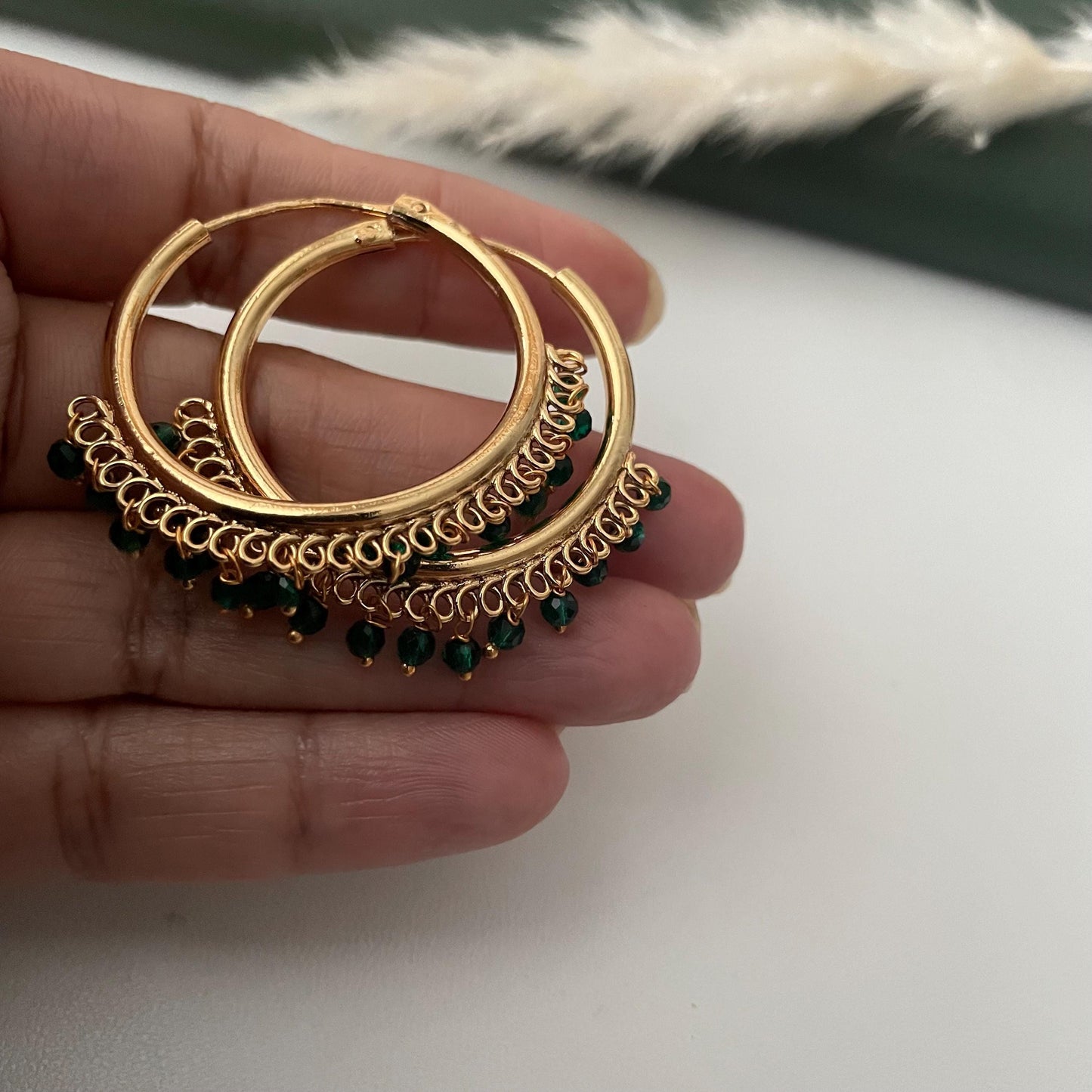 Gold Plated Hoop traditional Indian Earrings