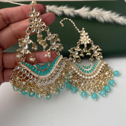 Kundan Pearl Jhumka Earrings: party wear big earrings