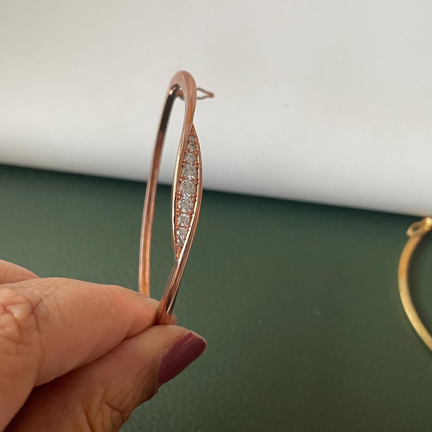 Cubic zirconia gold plated peacock bracelet