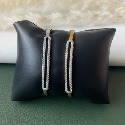 Cubic zirconia gold plated peacock bracelet