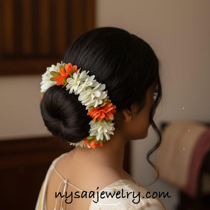 Mogra Flower Hair Bun Accessory: Indian Wedding Gajra