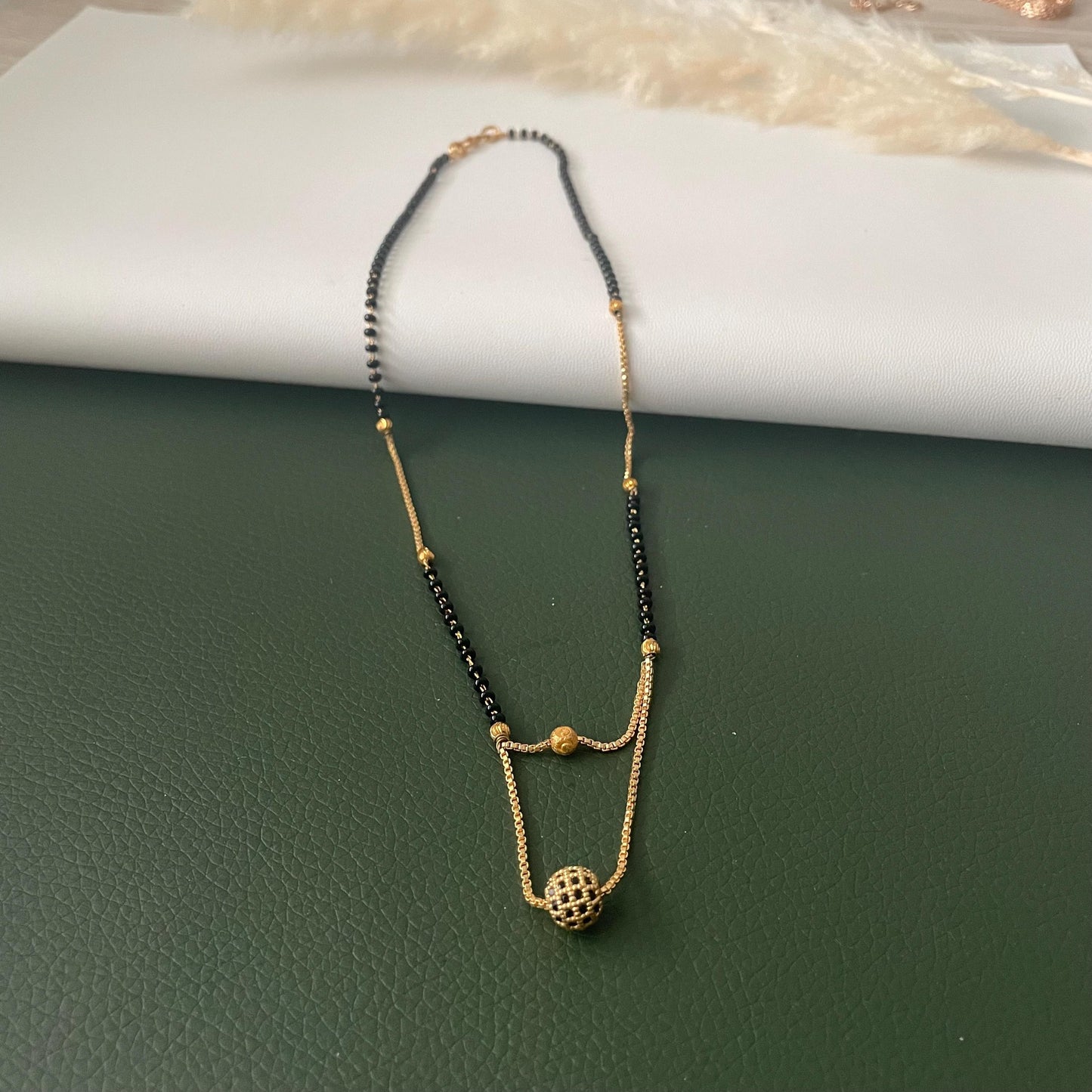 Trendy marathi gold plated mangalsutra 18 inches long