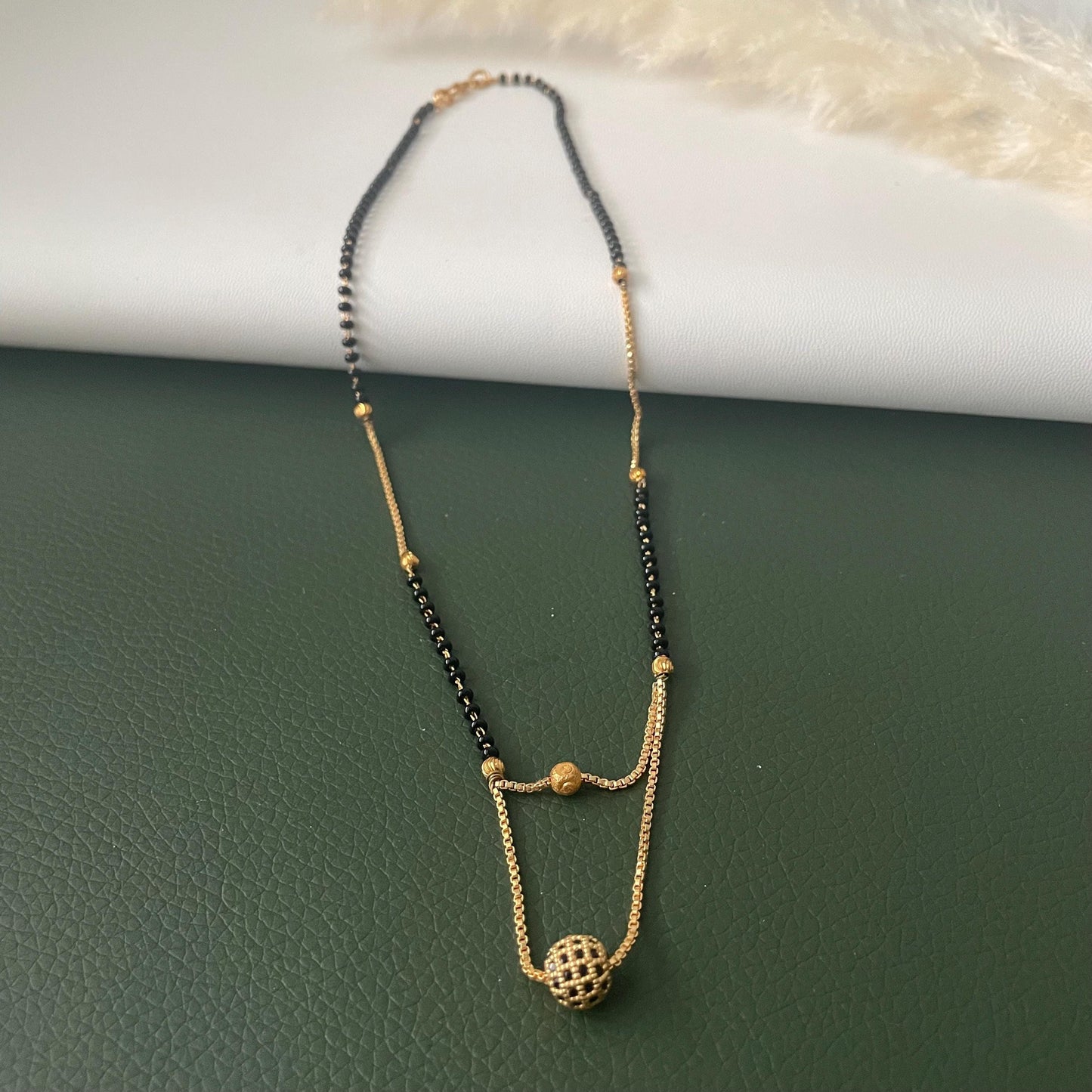 Trendy marathi gold plated mangalsutra 18 inches long