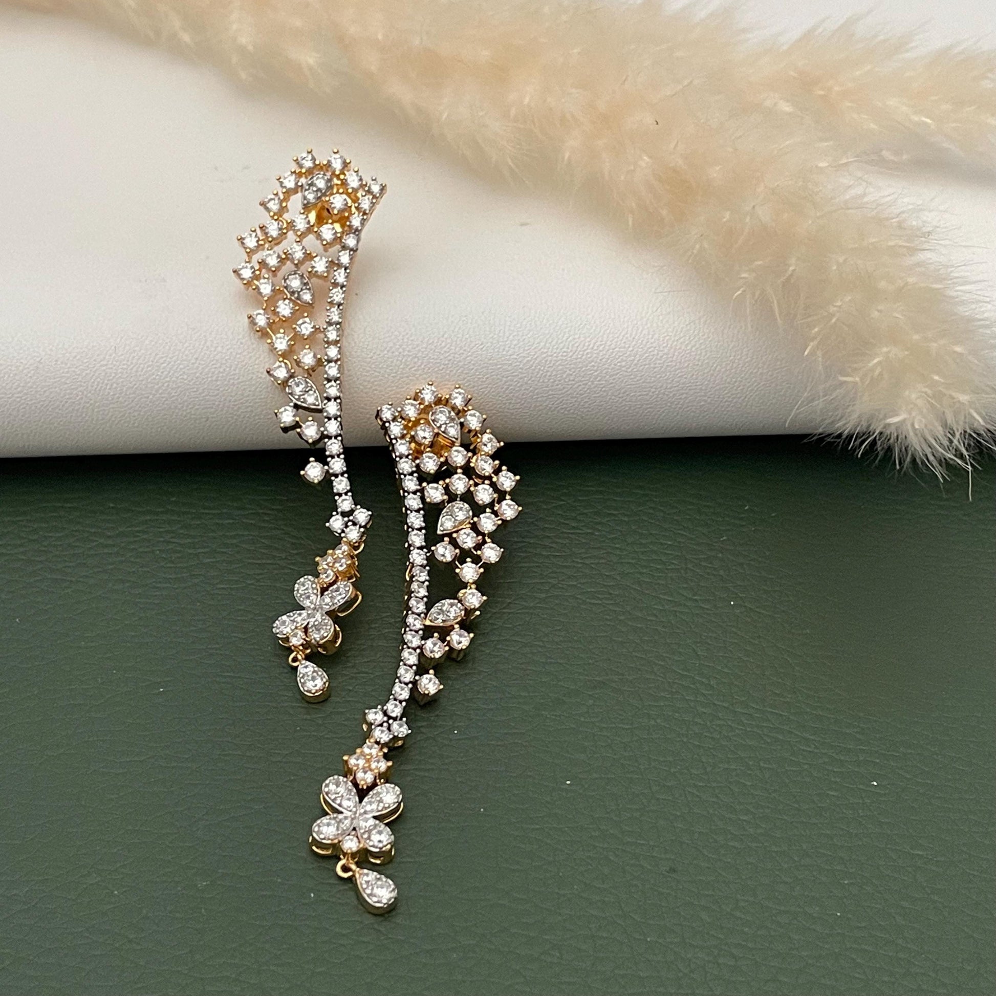 Cubic Zirconia trendy Dangle Earrings: Indian Bollywood Style