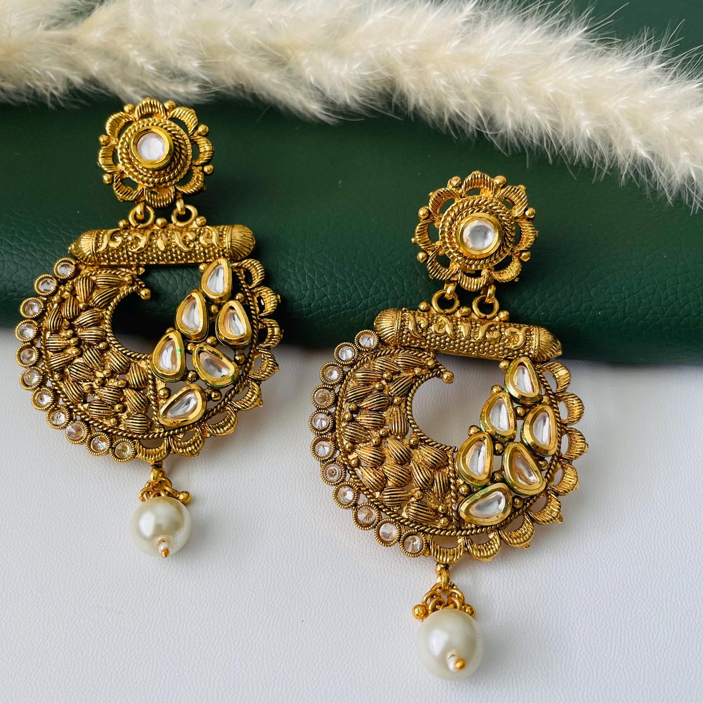 Nysaa gold plated kundan or minakari party earrings