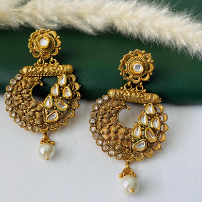 Nysaa gold plated kundan or minakari party earrings