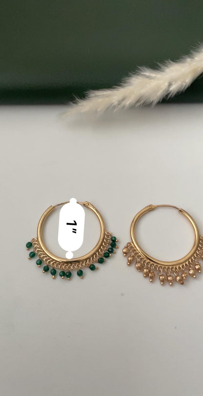 Gold Plated Hoop traditional Indian Earrings