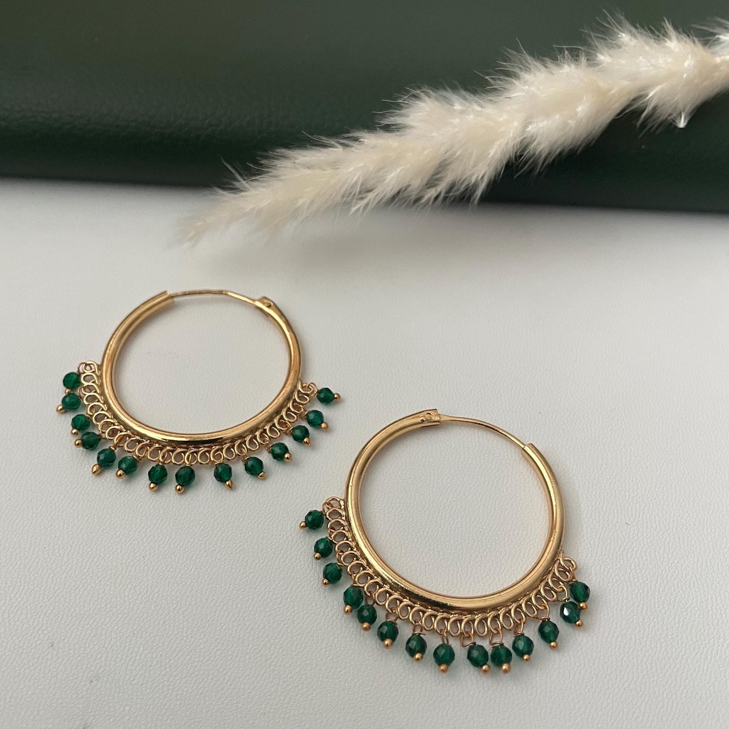 Gold Plated Hoop traditional Indian Earrings