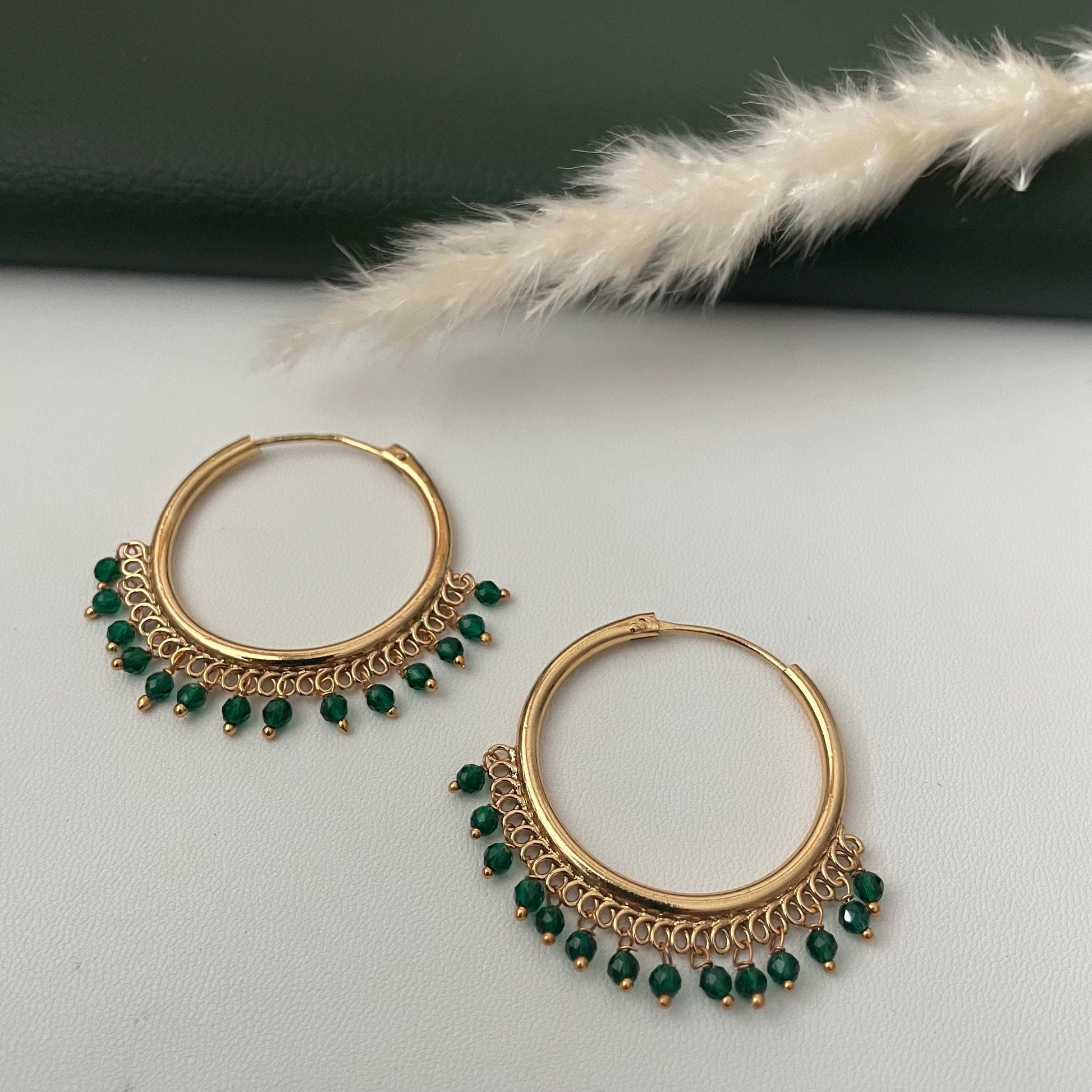 Gold Plated Hoop traditional Indian Earrings