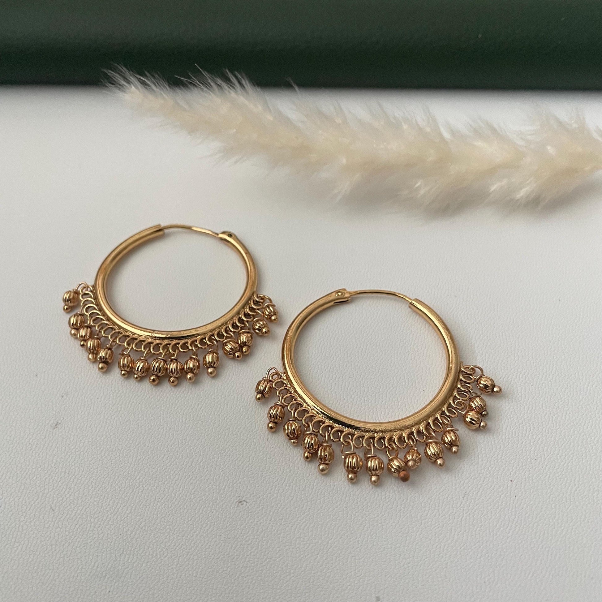 Gold Plated Hoop traditional Indian Earrings