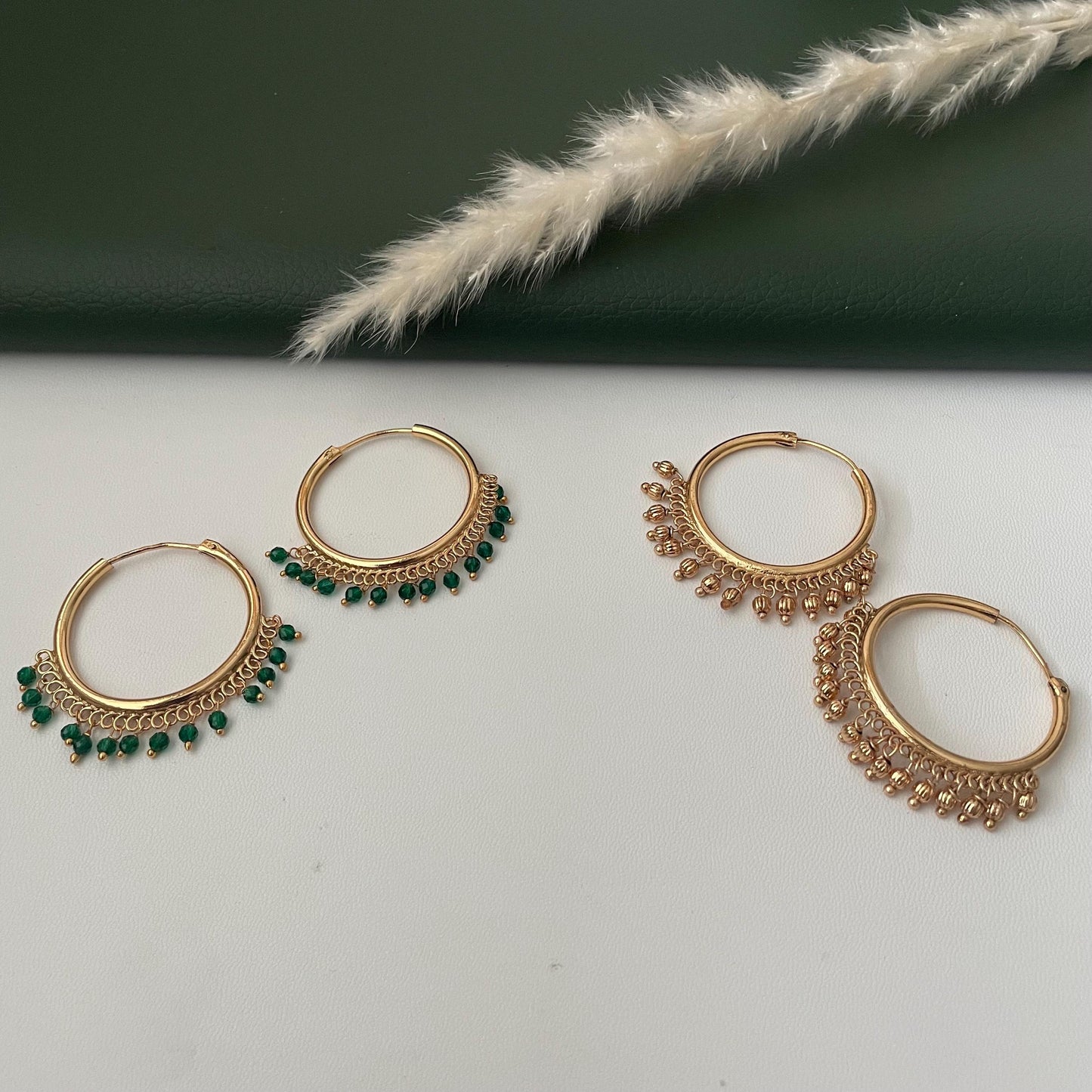 Gold Plated Hoop traditional Indian Earrings