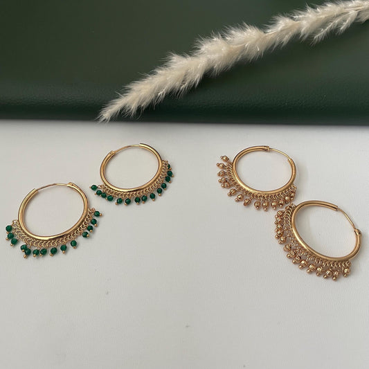 Gold Plated Hoop traditional Indian Earrings