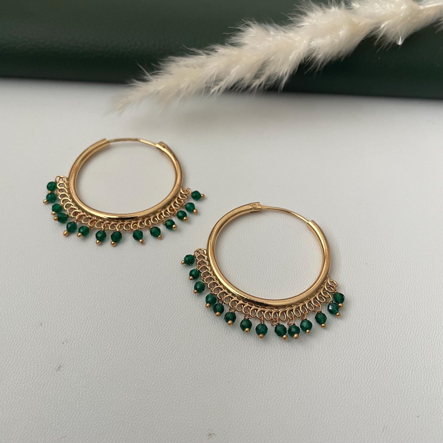 Gold Plated Hoop traditional Indian Earrings