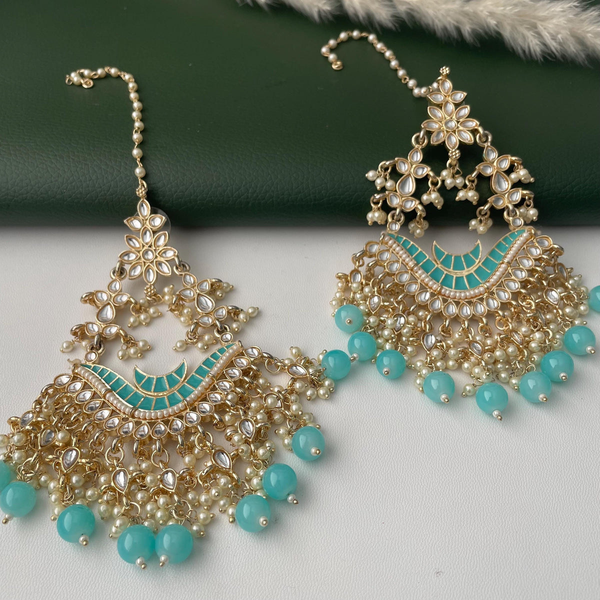 Kundan Pearl Jhumka Earrings: party wear big earrings