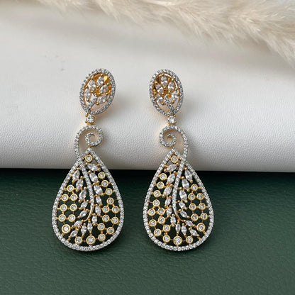 Cubic zirconia beautiful dangle earrings  Indian jhumka earrings
