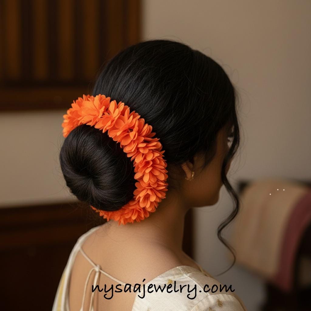 Mogra Flower Hair Bun Accessory: Indian Wedding Gajra