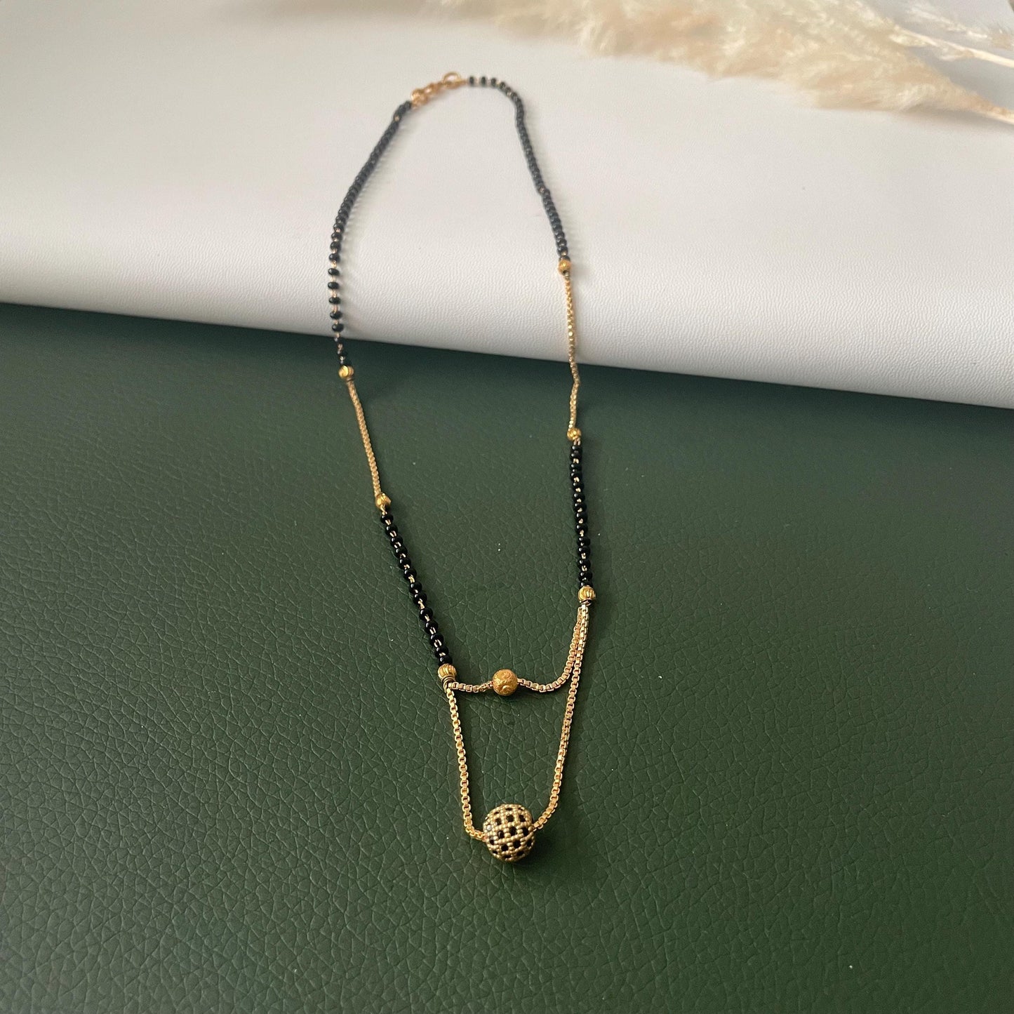 Trendy marathi gold plated mangalsutra 18 inches long