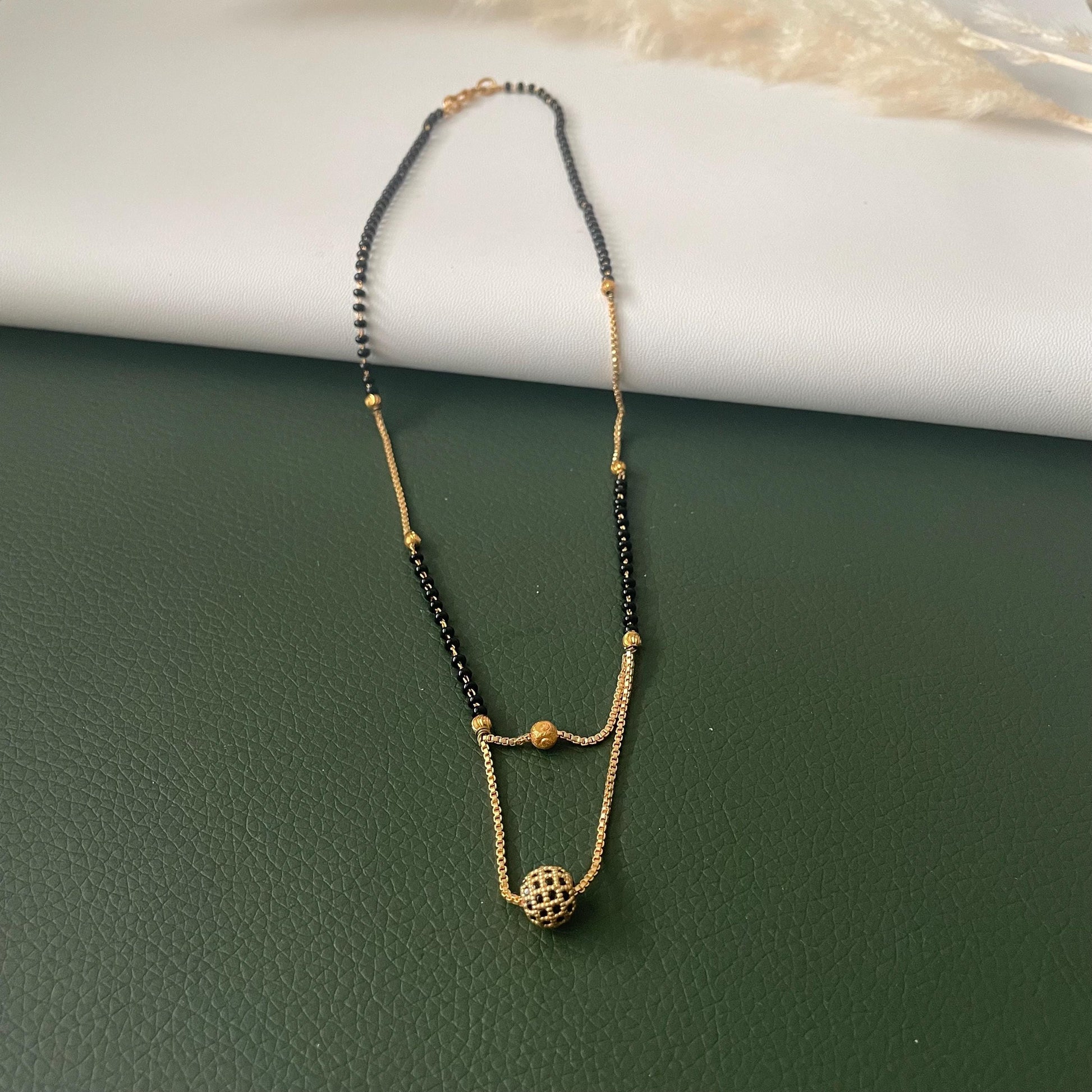 Trendy marathi gold plated mangalsutra 18 inches long