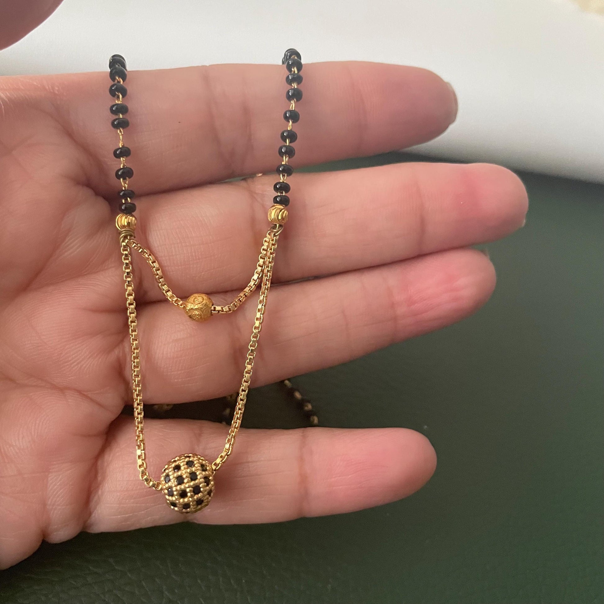 Trendy marathi gold plated mangalsutra 18 inches long