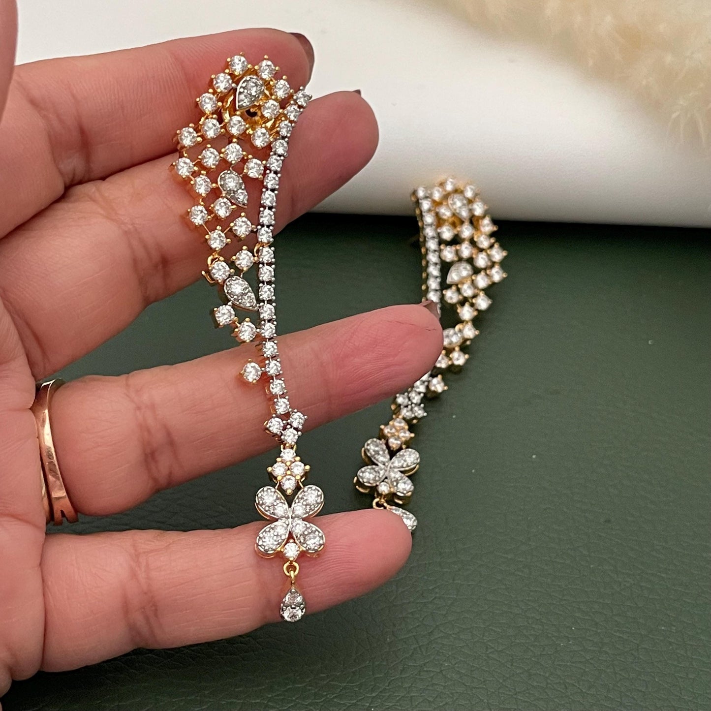 Cubic Zirconia trendy Dangle Earrings: Indian Bollywood Style