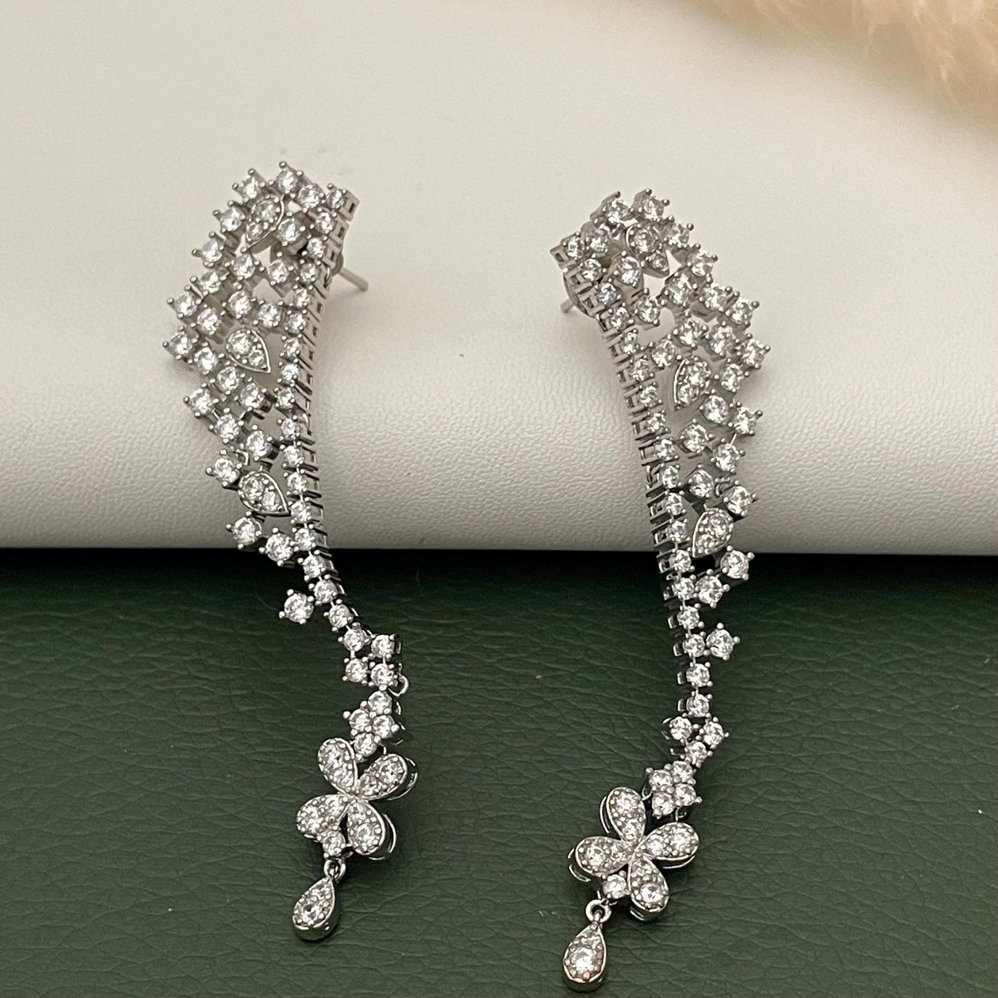 Cubic Zirconia trendy Dangle Earrings: Indian Bollywood Style