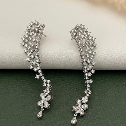 Cubic Zirconia trendy Dangle Earrings: Indian Bollywood Style