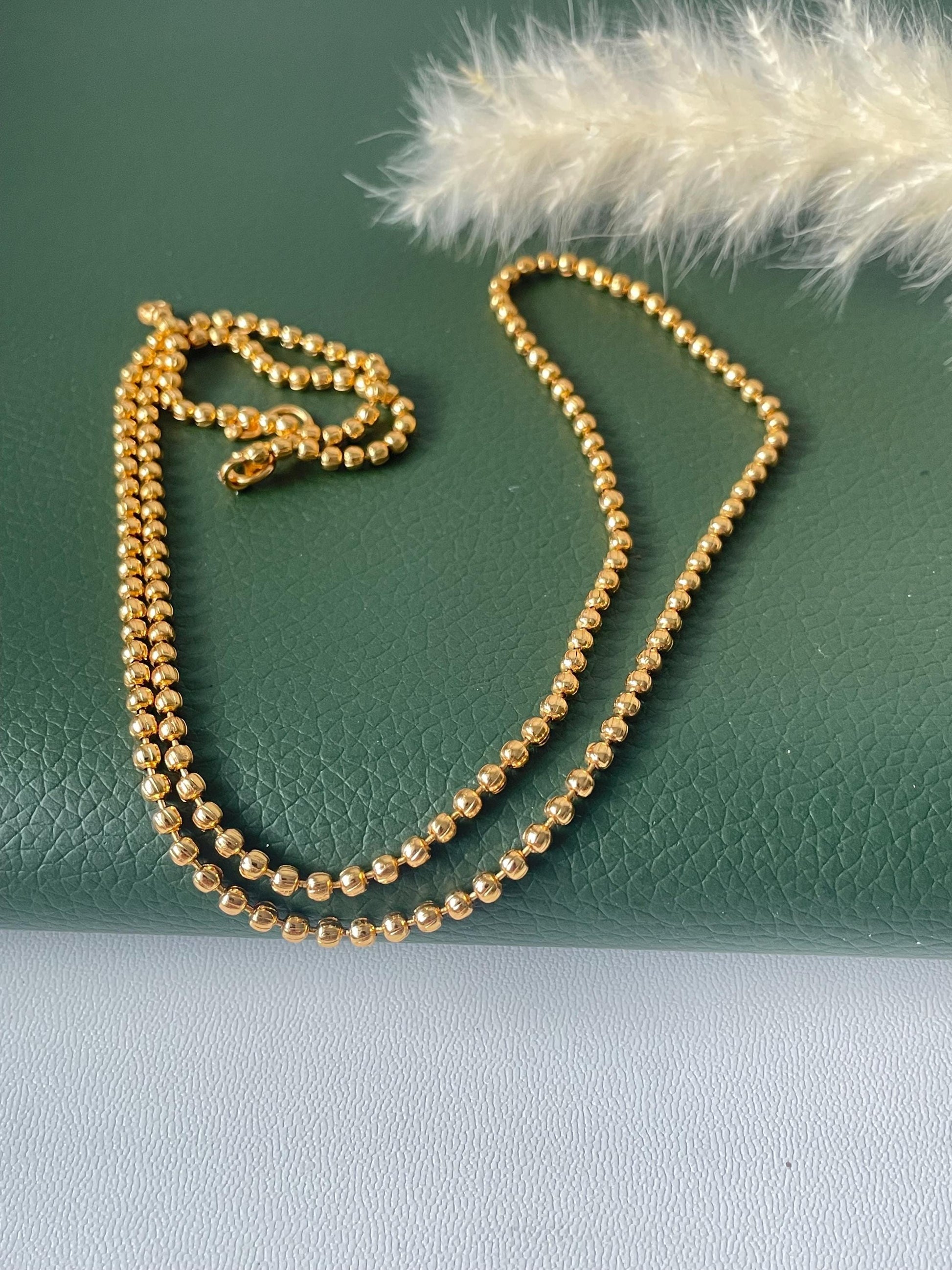 High gold plated 24 inch long Indian chain