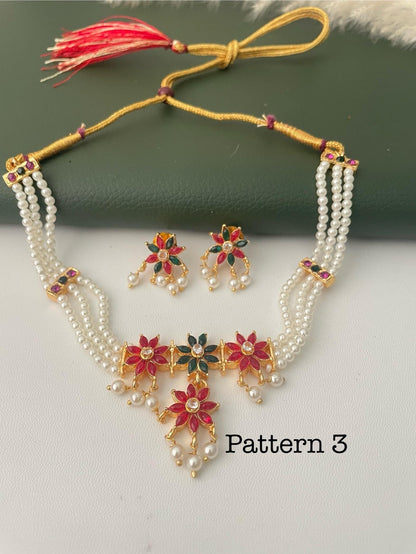 Maharashtrian pearl chinchpeti pearl choker