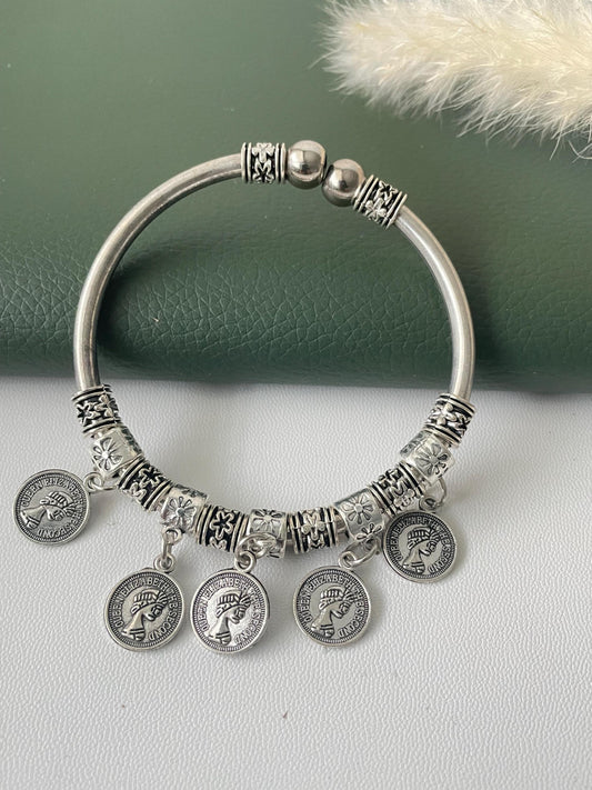 Oxidized charm bracelet