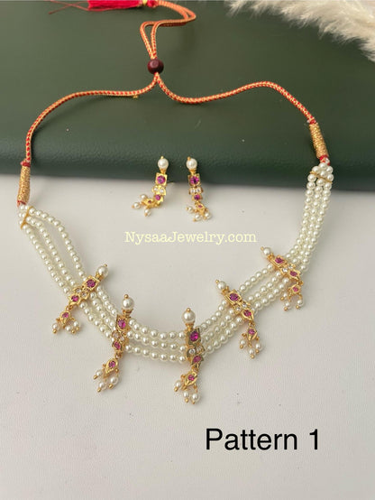 Maharashtrian pearl chinchpeti pearl choker