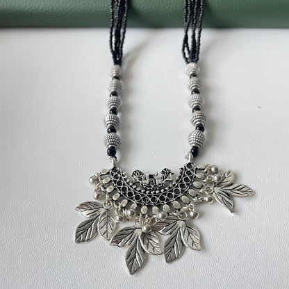 Oxidized Mangalsutra Necklace | Indian Black Beads, Long Pendant
