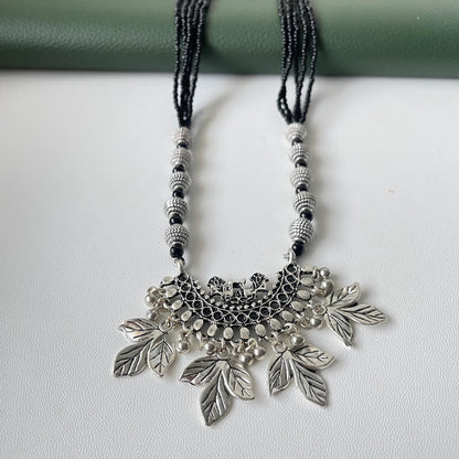 Oxidized Mangalsutra Necklace | Indian Black Beads, Long Pendant