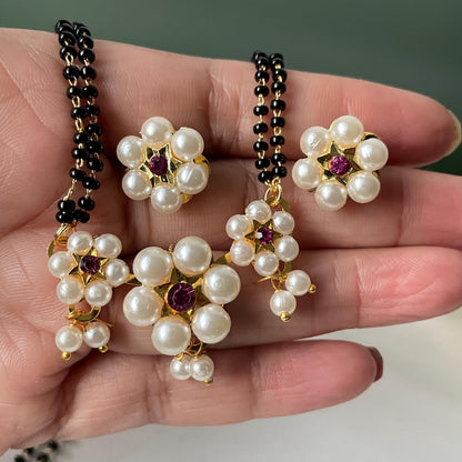 Traditional Maharashtrian kudi black beads mangalsutra