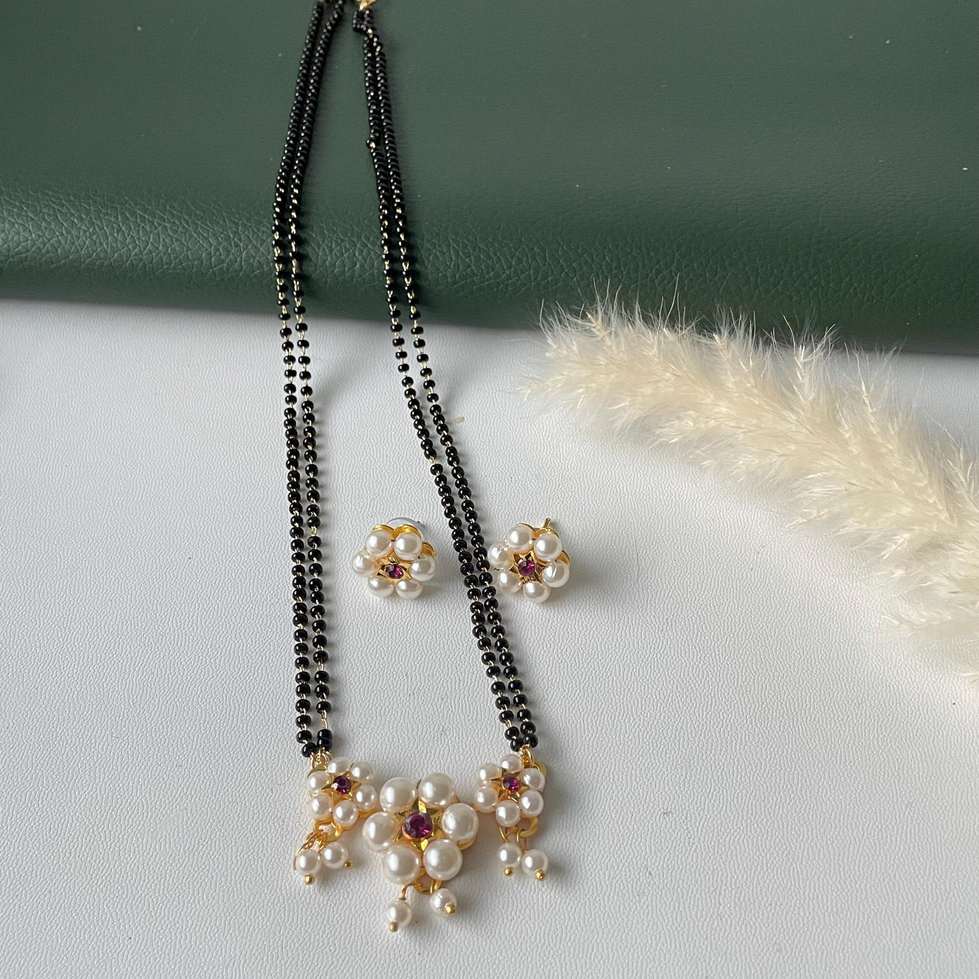 Traditional Maharashtrian kudi black beads mangalsutra